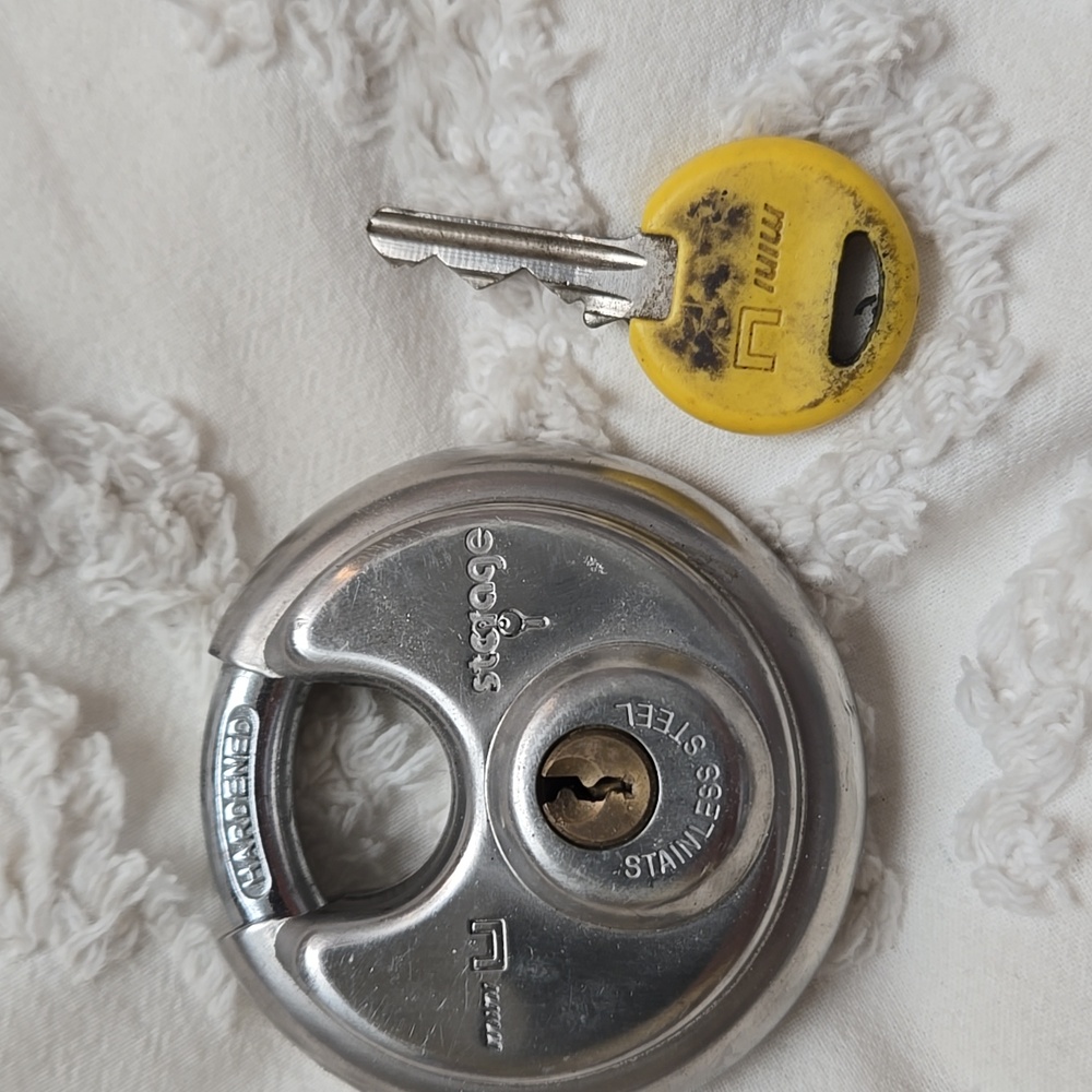 Silver Padlock with Yellow Key